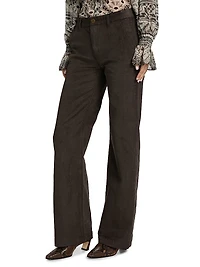 Hannah Cotton-Blend High-Rise Pants