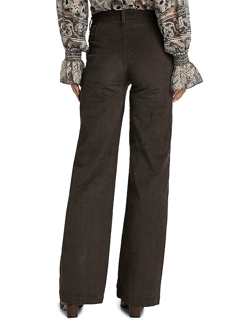 Hannah Cotton-Blend High-Rise Pants