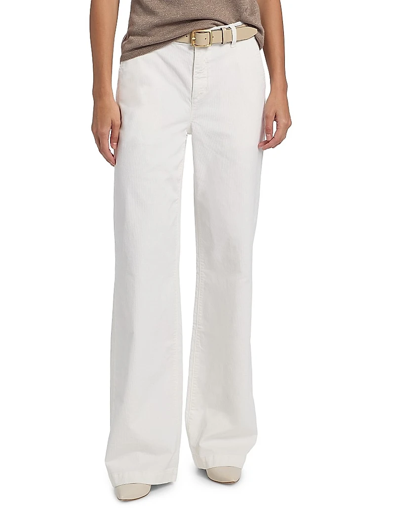Hannah Cotton-Blend High-Rise Pants