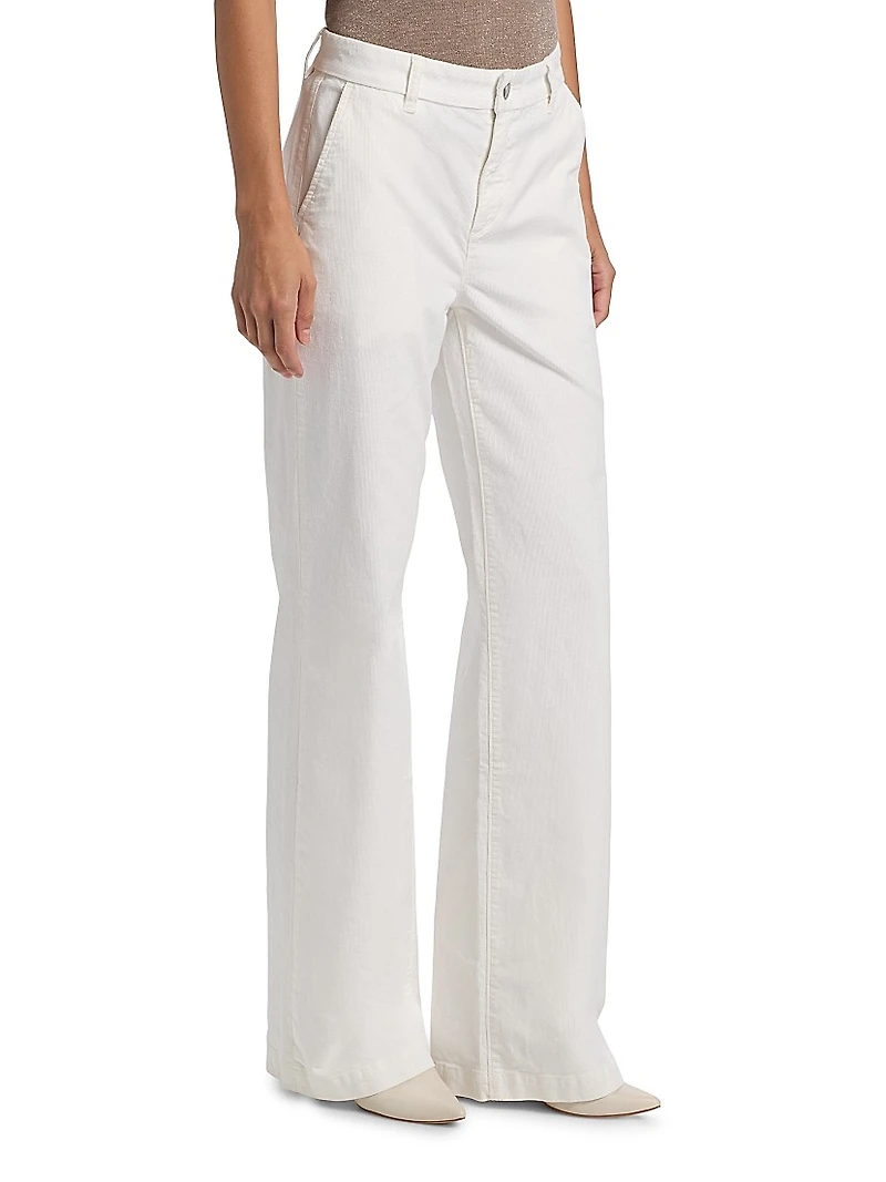 Hannah Cotton-Blend High-Rise Pants