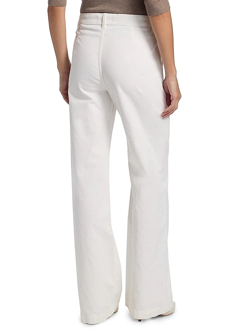Hannah Cotton-Blend High-Rise Pants