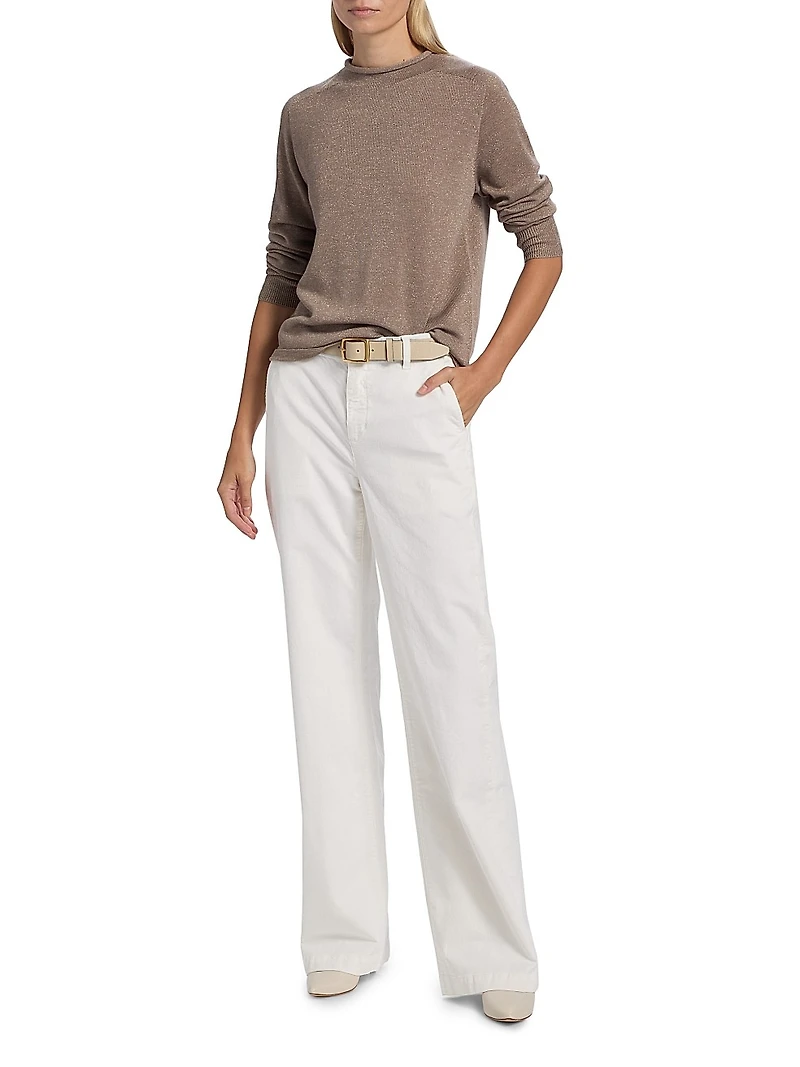 Hannah Cotton-Blend High-Rise Pants