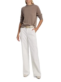 Hannah Cotton-Blend High-Rise Pants