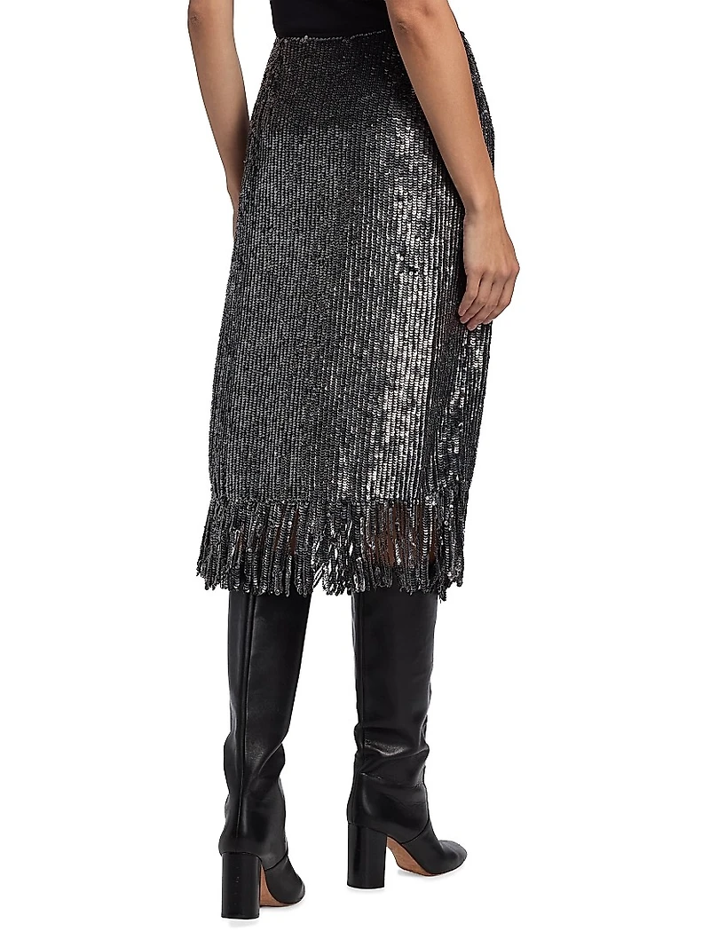 Raella Sequined Midi-Skirt