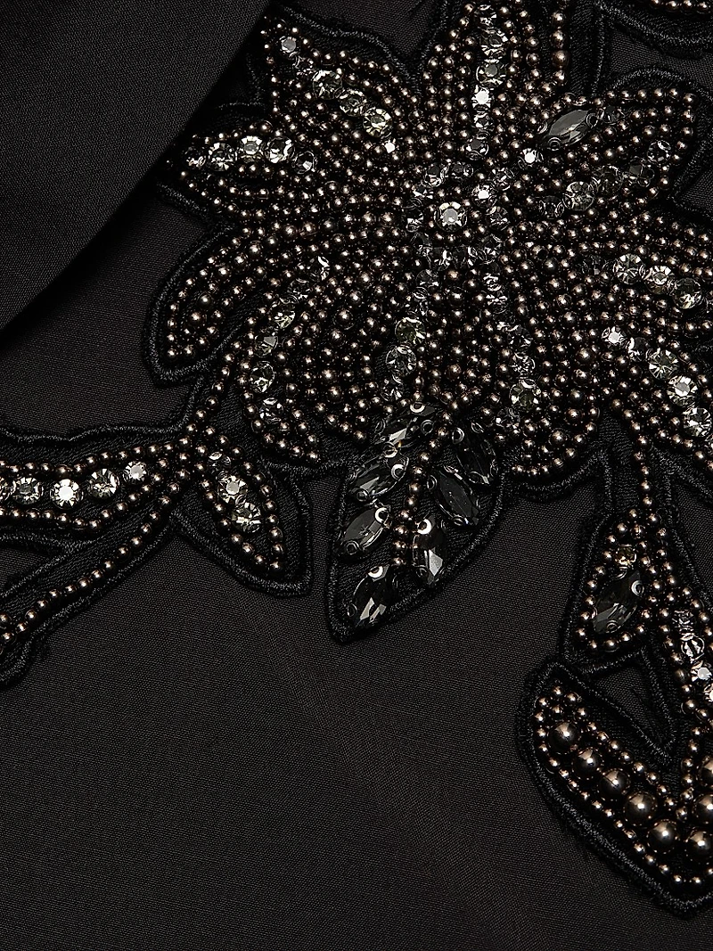 Levine Embellished Cotton-Blend Blouse