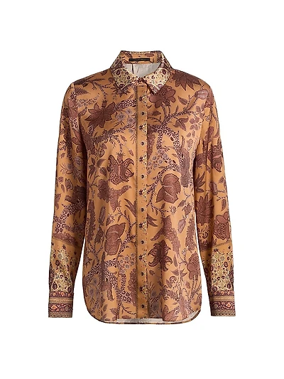 Hallow Floral Long-Sleeve Blouse