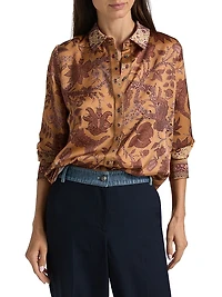 Hallow Floral Long-Sleeve Blouse