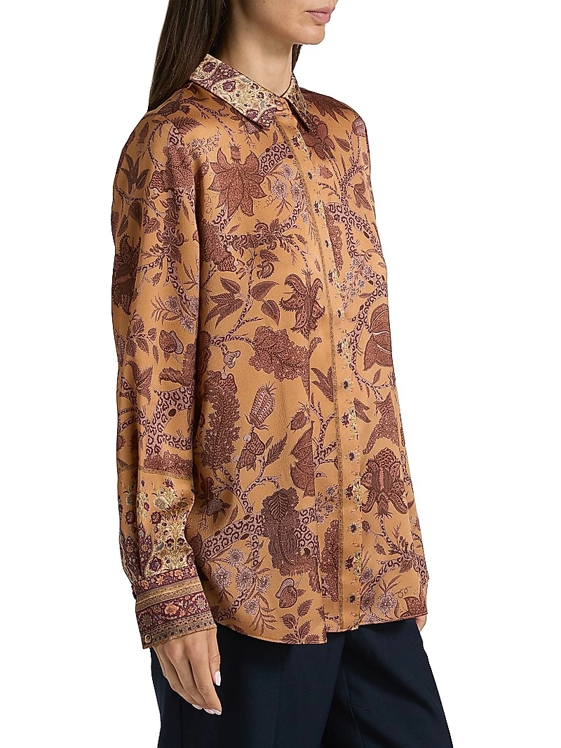 Hallow Floral Long-Sleeve Blouse