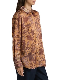 Hallow Floral Long-Sleeve Blouse