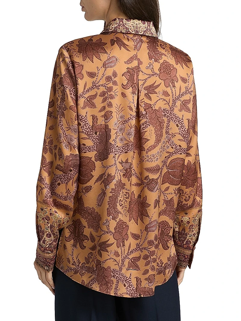 Hallow Floral Long-Sleeve Blouse