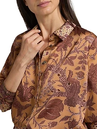 Hallow Floral Long-Sleeve Blouse