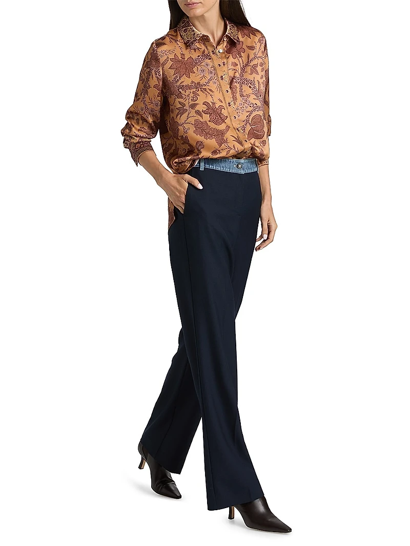 Hallow Floral Long-Sleeve Blouse