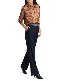 Hallow Floral Long-Sleeve Blouse