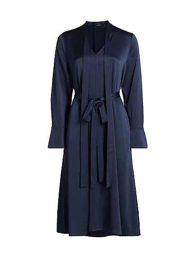 Bambi Satin Belted Shirtdress