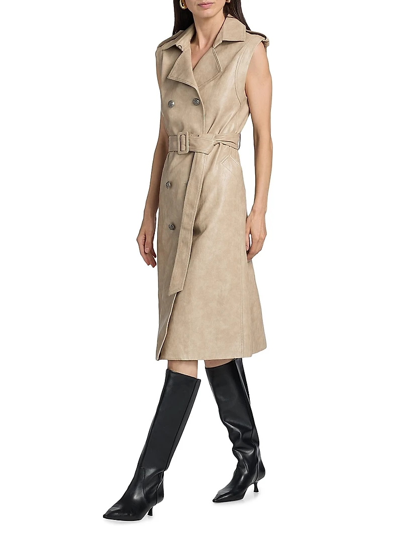 Val Belted Double-Breasted Midi-Dress