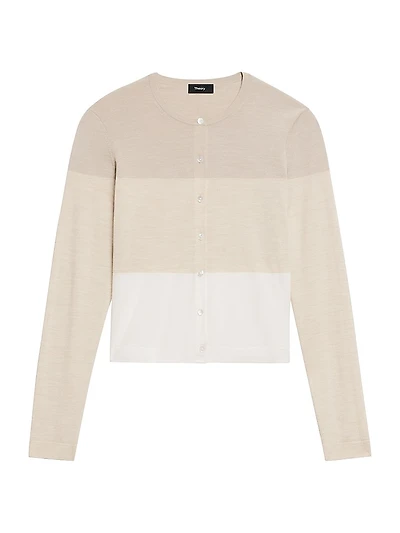 Colorblock Wool Cardigan