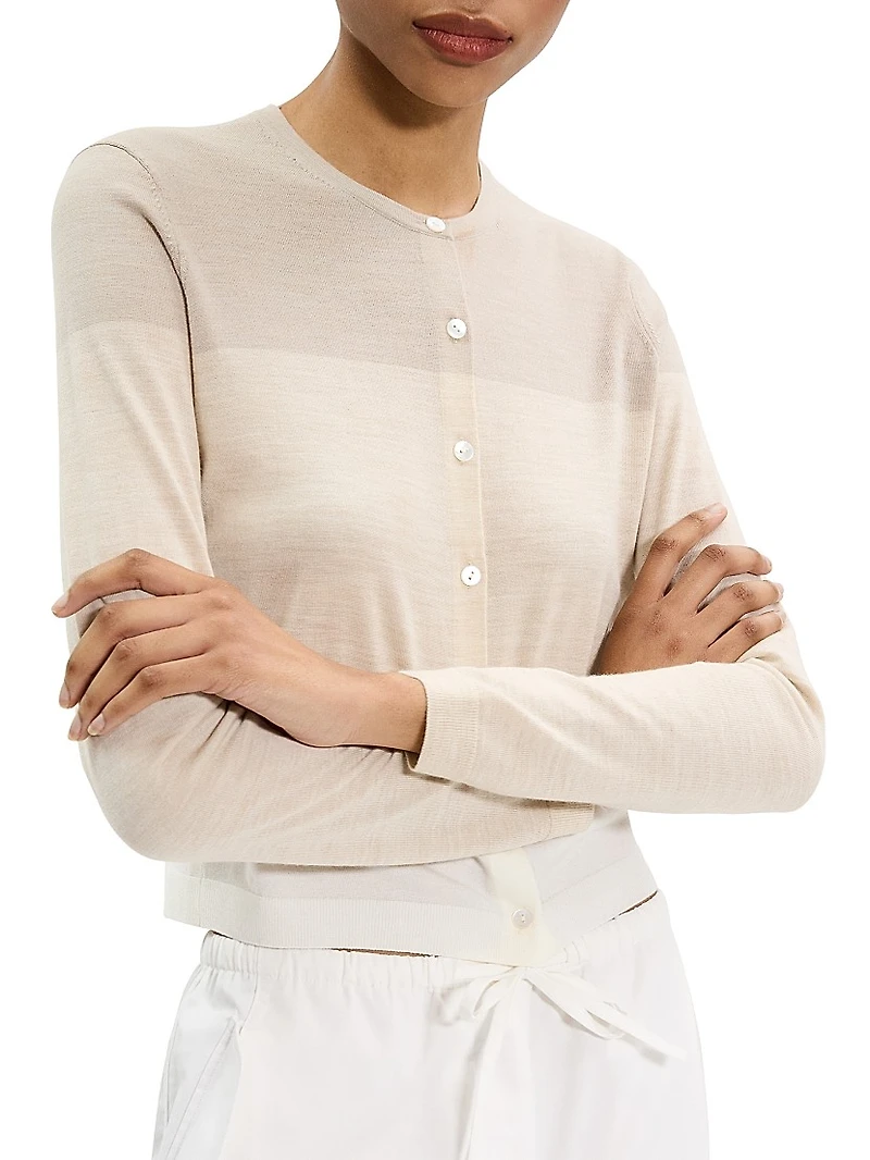 Colorblock Wool Cardigan
