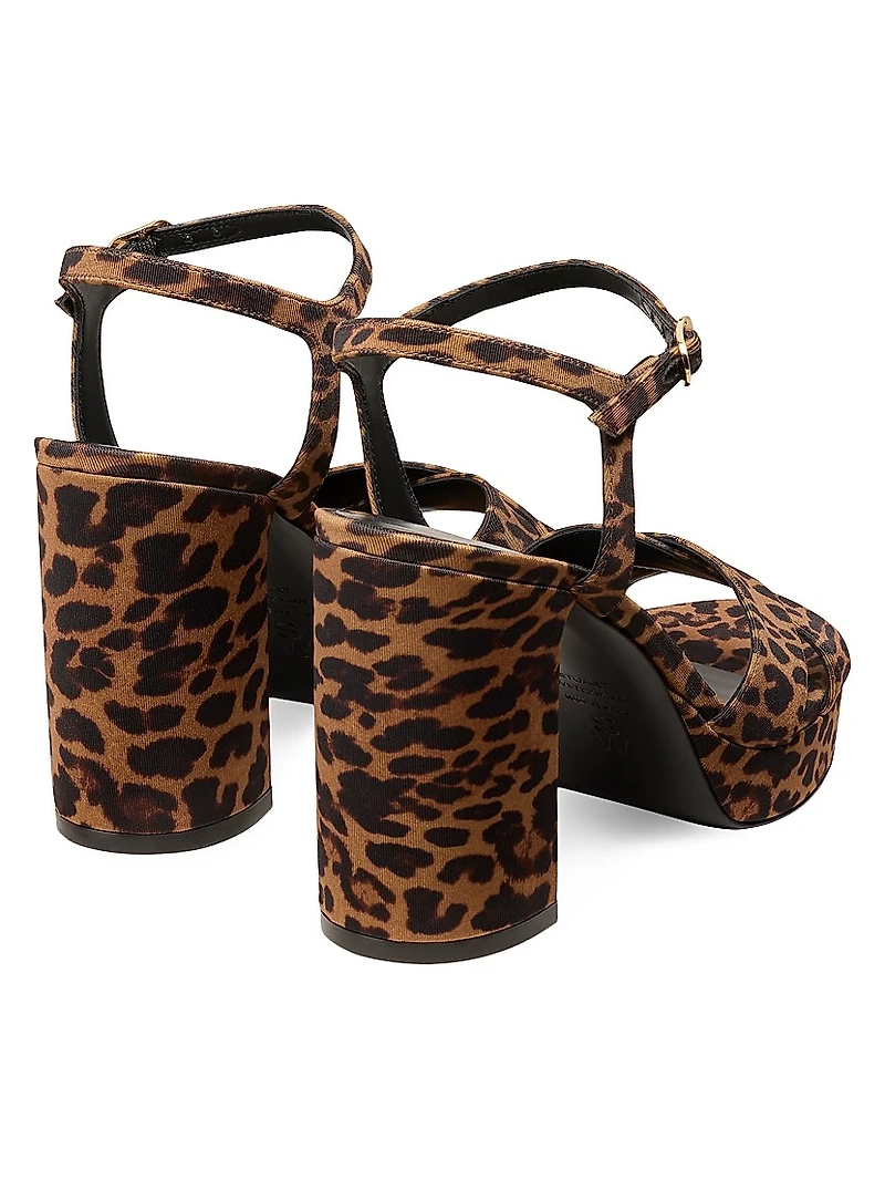Dayna 90MM Leopard Print Platform Sandals