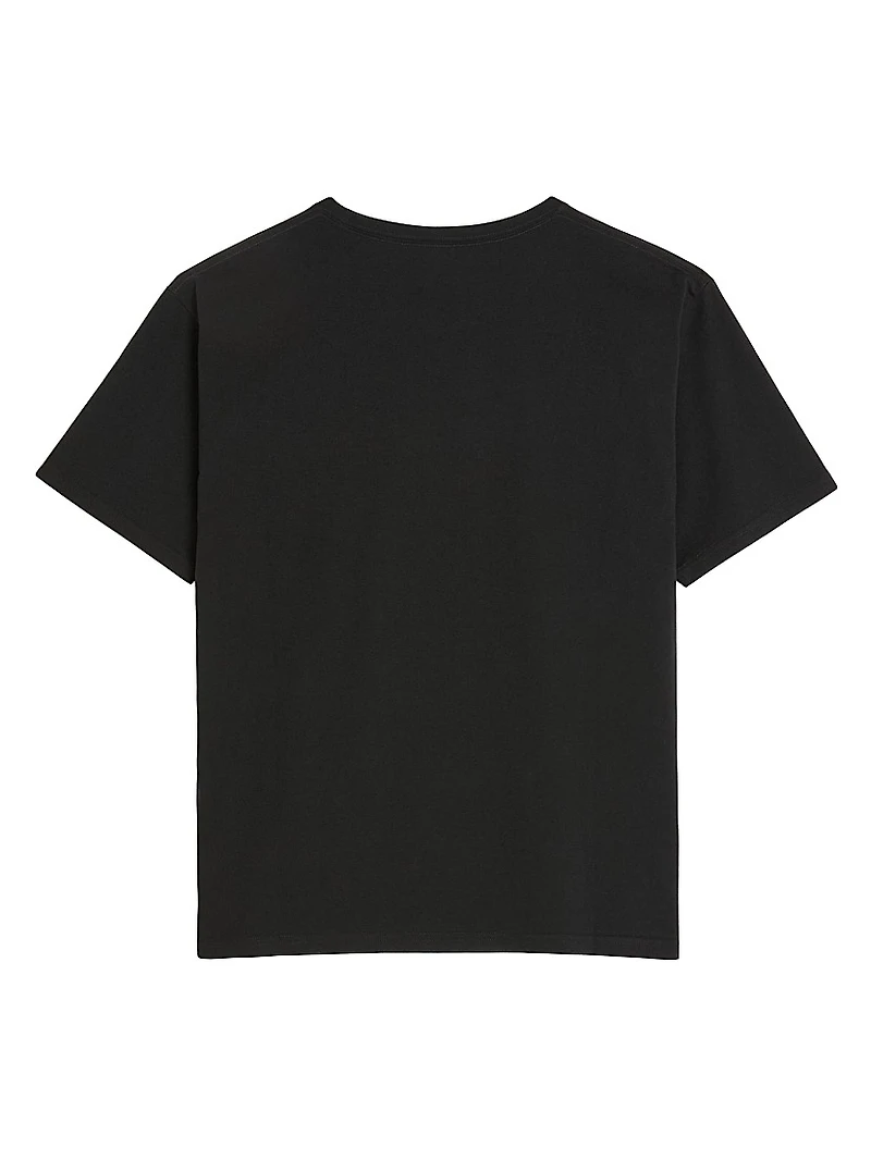 Cotton T-Shirt with Chat De La Maison Print
