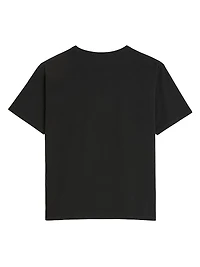 Cotton T-Shirt with Chat De La Maison Print