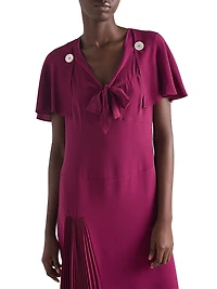 Pleated Marocain Dress