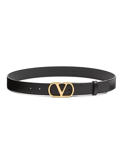 VLogo Signature 30MM Belt Shiny Calfskin