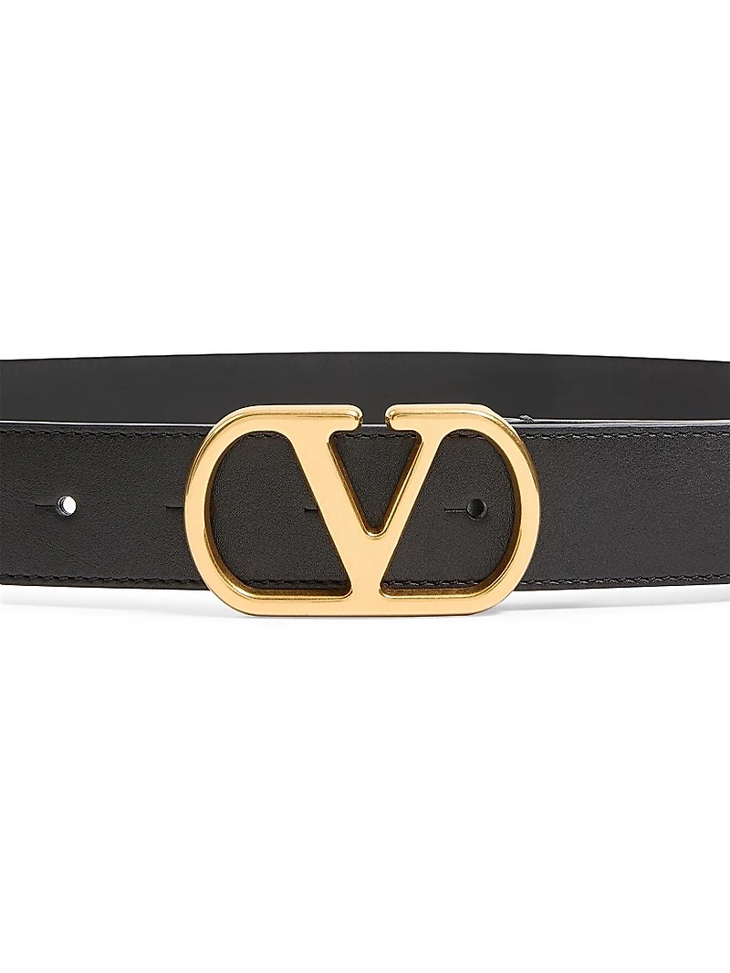 VLogo Signature 30MM Belt Shiny Calfskin