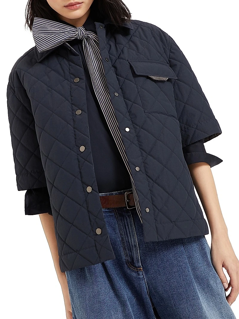 Water Resistant Techno Cotton Short Sleeve Outerwear Jacket