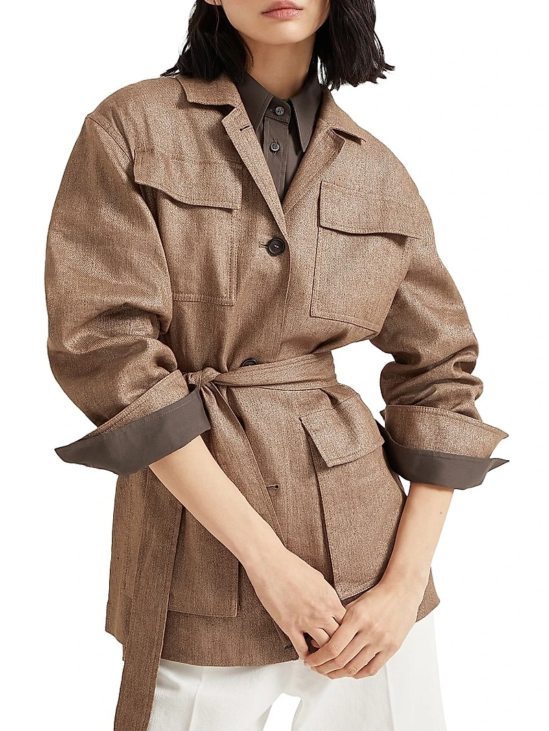 Techno Sparkling Twill Safari Blazer