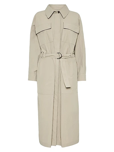 Water Resistant Techno Cotton Trench Coat