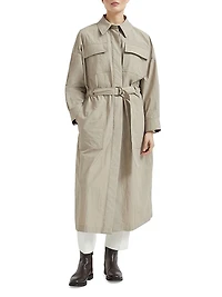 Water Resistant Techno Cotton Trench Coat