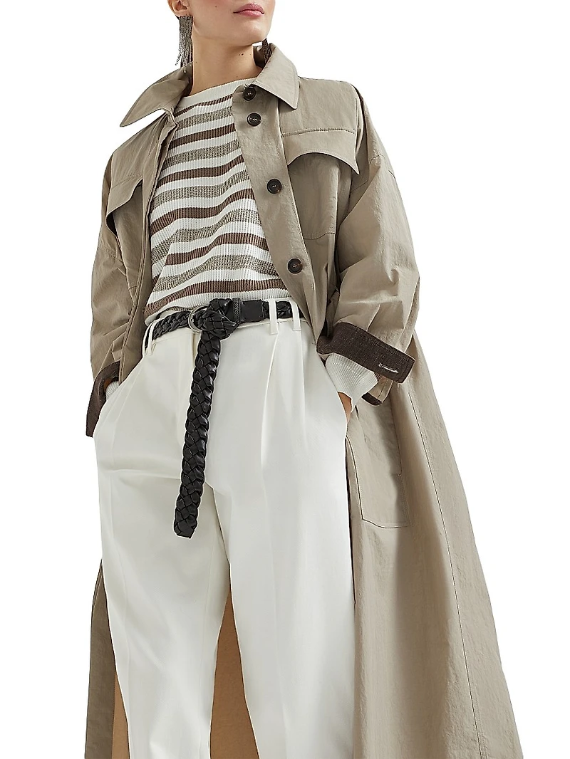 Water Resistant Techno Cotton Trench Coat