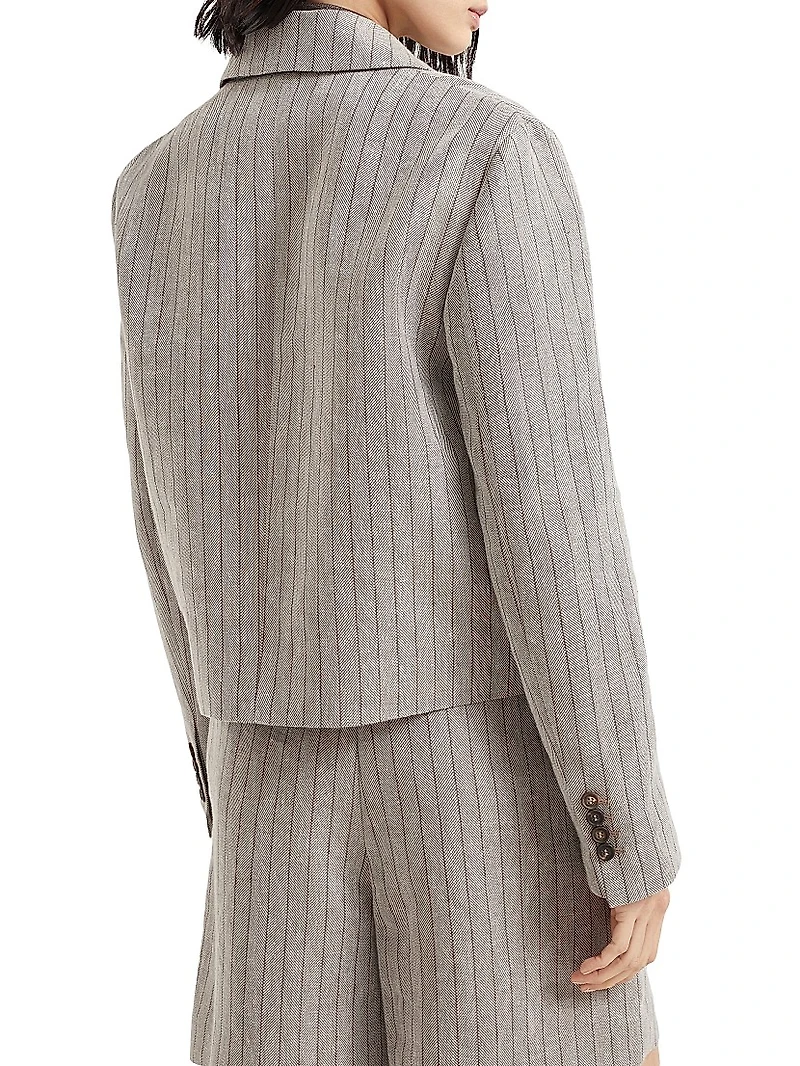 Techno Linen Cropped Blazer