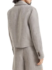 Techno Linen Cropped Blazer