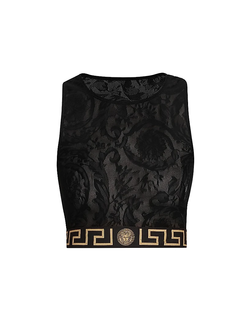 Medusa & La Greca Lace Crop Top