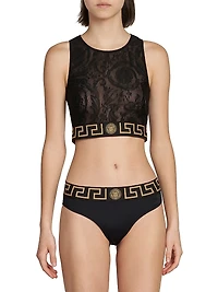 Medusa & La Greca Lace Crop Top