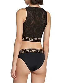 Medusa & La Greca Lace Crop Top