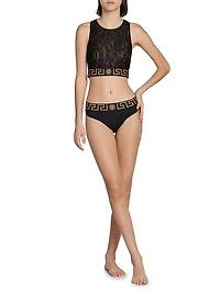 Medusa & La Greca Lace Crop Top