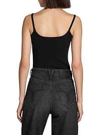 Rib-Knit Stretch Cotton Tank