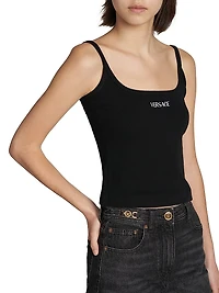 Rib-Knit Stretch Cotton Tank