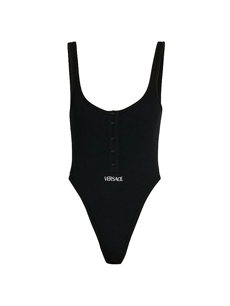 Rib-Knit Stretch-Cotton Bodysuit