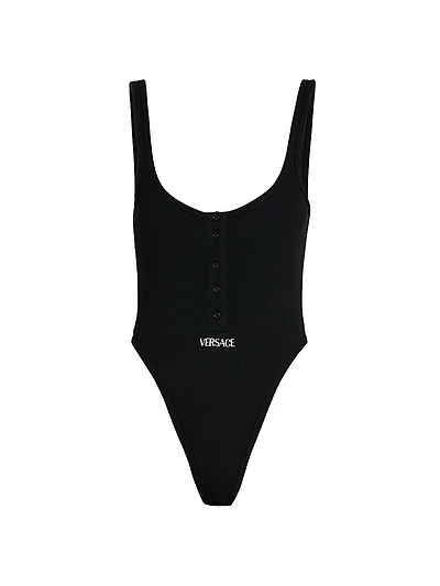 Rib-Knit Stretch-Cotton Bodysuit
