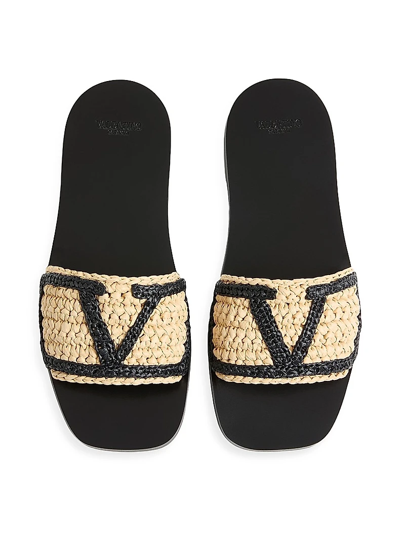 Viva Superstar Slide Sandals Raffia