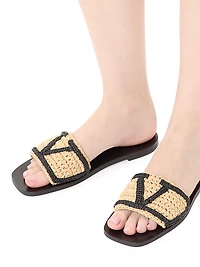 Viva Superstar Slide Sandals Raffia