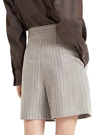 Techno Linen Chevron City Bermuda Shorts