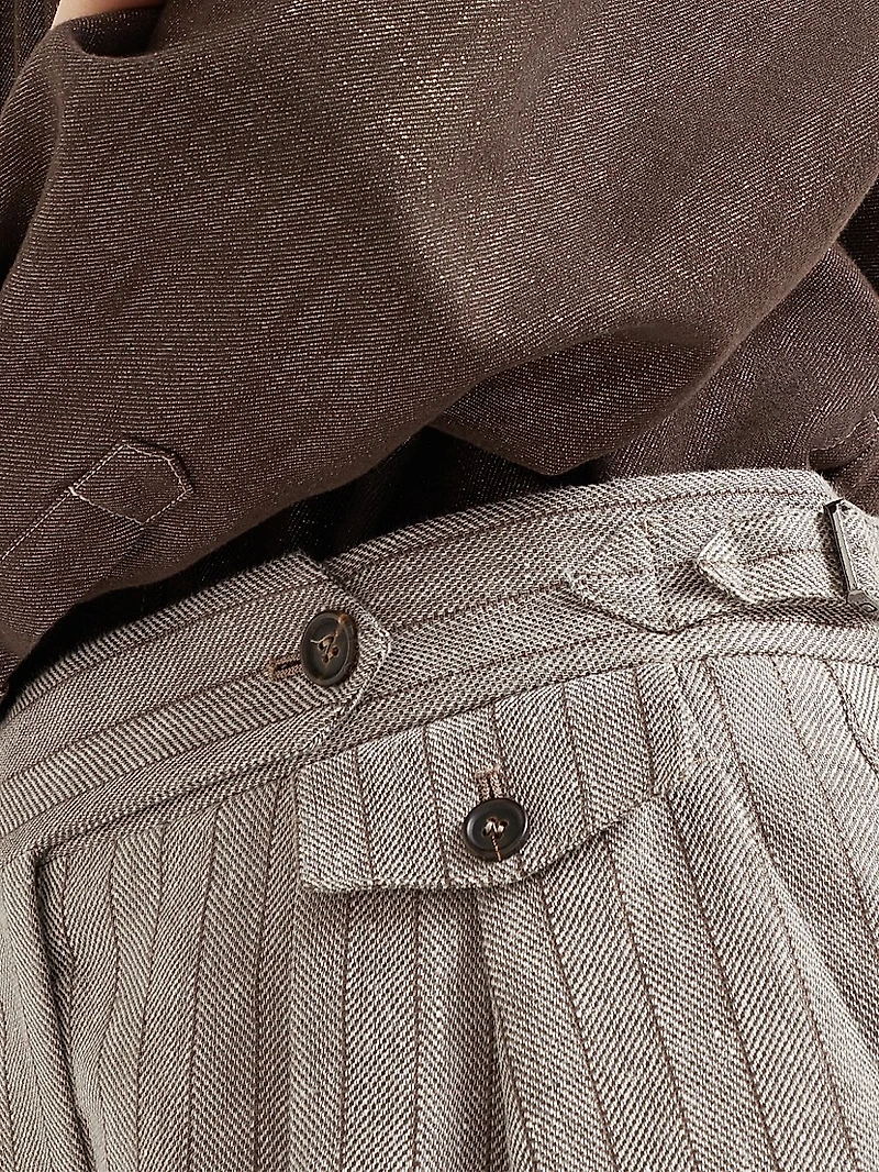 Techno Linen Chevron City Bermuda Shorts