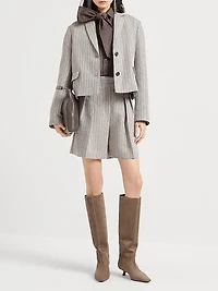 Techno Linen Chevron City Bermuda Shorts