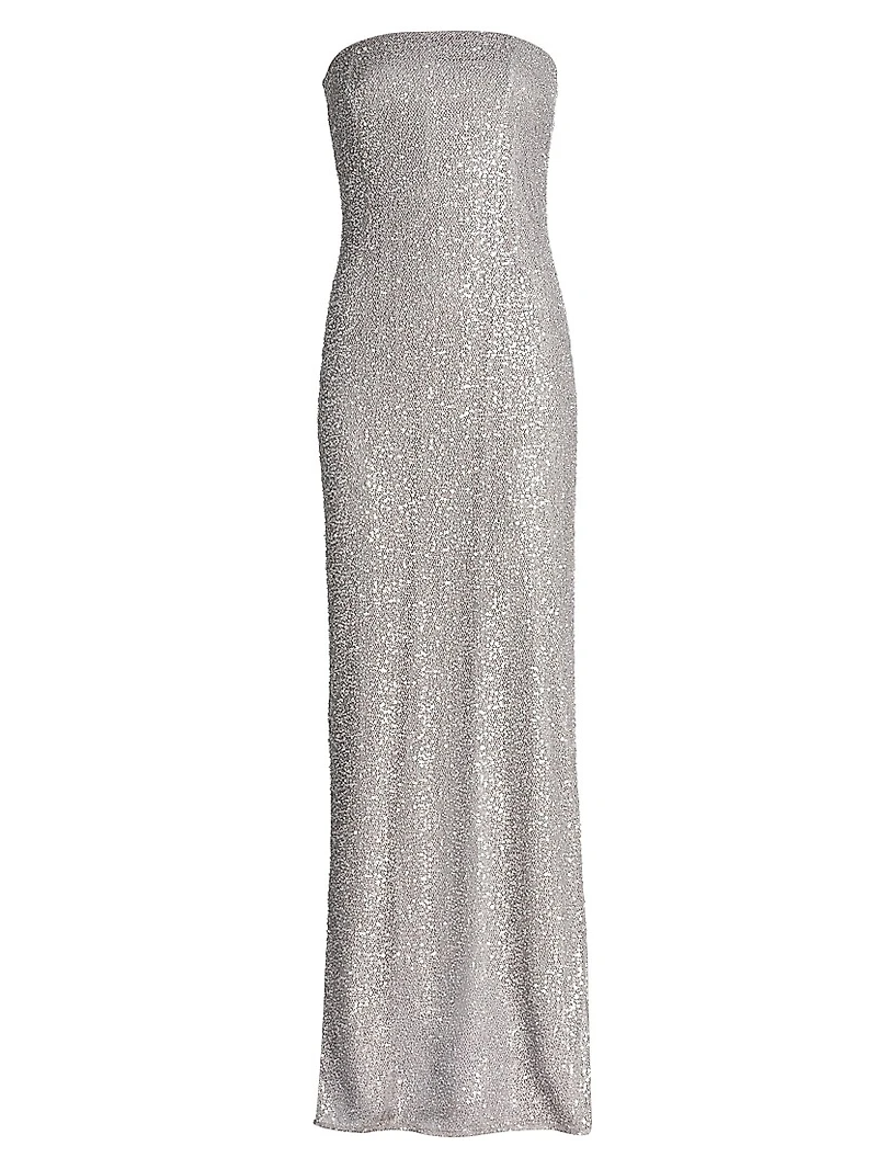 Xyla Sequined Strapless Column Gown