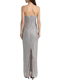 Xyla Sequined Strapless Column Gown