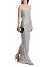 Xyla Sequined Strapless Column Gown